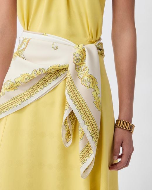 Versace Metallic Printed Silk Twill Scarf 90 Cm