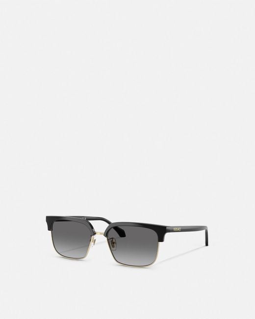 Versace White Signature Low-Bridge Squared Sunglasses for men
