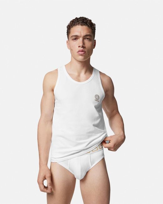 Versace Black Cotton-Jersey Briefs 2-Pack for men