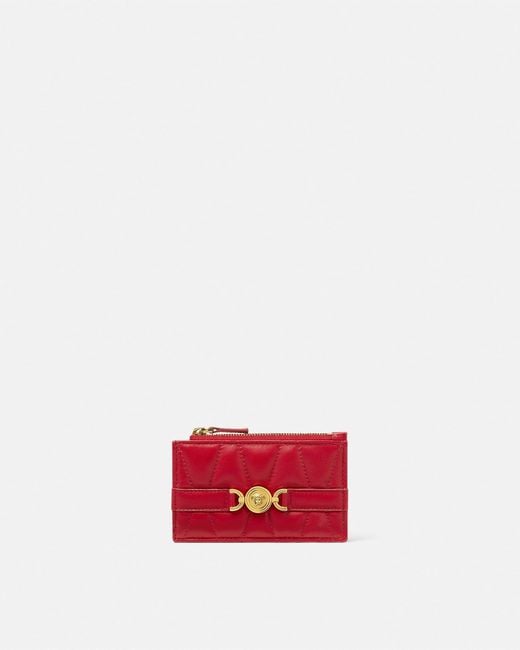 Versace Red Porte-cartes Zippé Matelassé Medusa '95