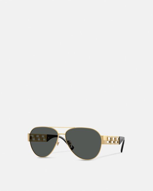 Versace Multicolor Greca Pilot Sunglasses for men