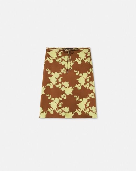 Versace Natural Midirock Aus Satin Wild Roses