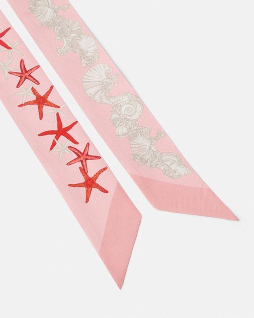Versace Pink Barocco Sea Silk Scarf Tie