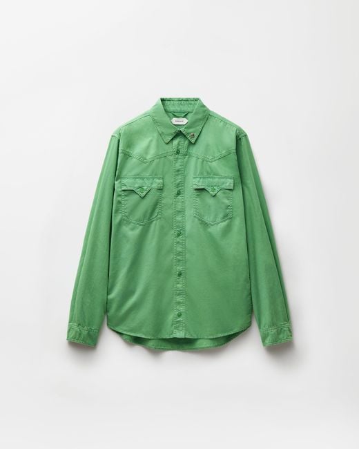 Versace Green Cotton Regular Shirt for men