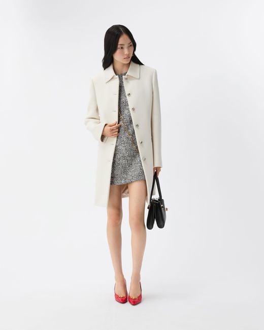 Versace White Double-Wool Coat