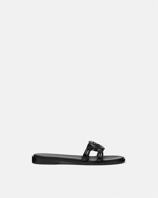 Versace White Medusa '95 Patent Flat Sandals