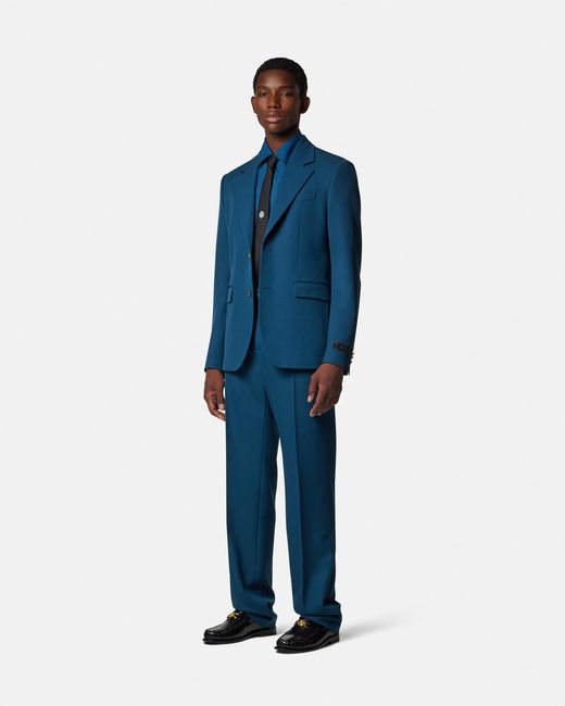 Versace Blue Wool Jogger Pants for men