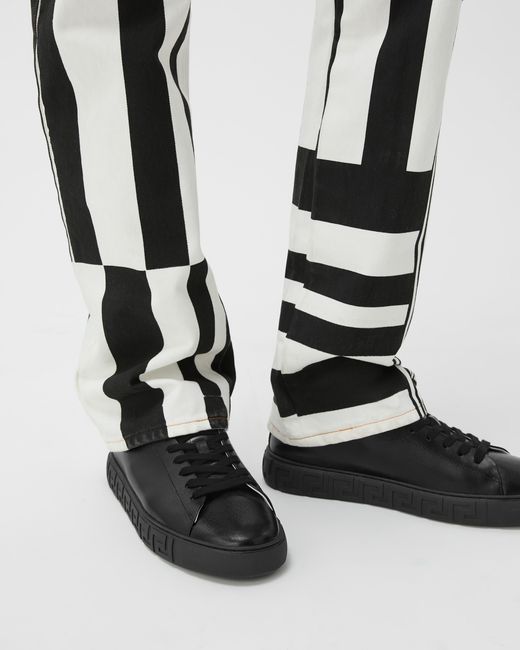 Versace Greca Sneaker Aus Leder in White für Herren