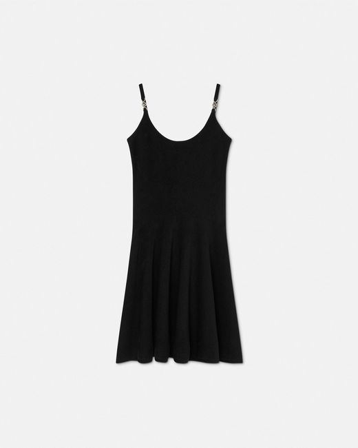 Versace Black Chenille Flared Mini Dress