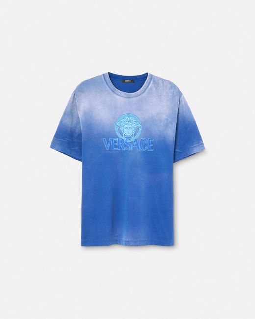Versace Blue Medusa Gradient T-shirt for men