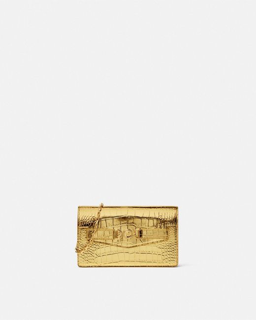 Versace Metallic Croc-Effect Medusa '95 Clutch