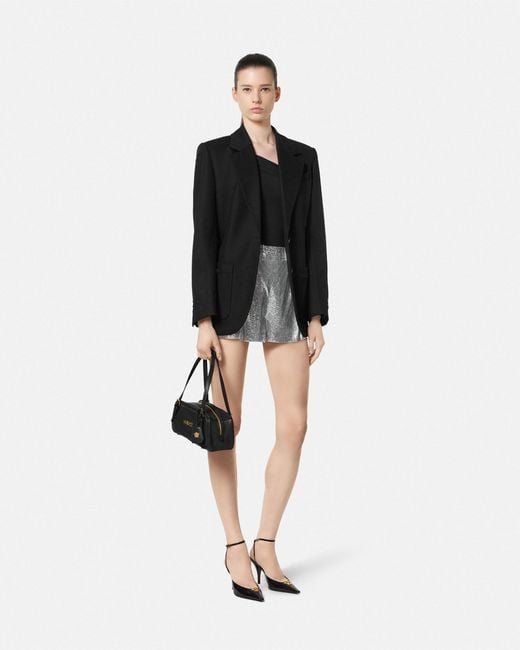 Versace Gray Metal Mesh Shorts