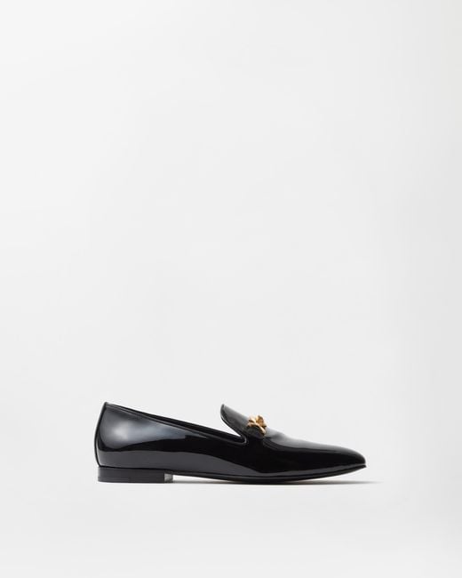 Versace White Gala Patent Slippers