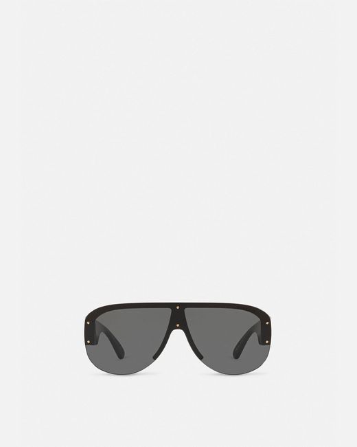 Versace Gray Medusa Biggie Pilot Sunglasses for men