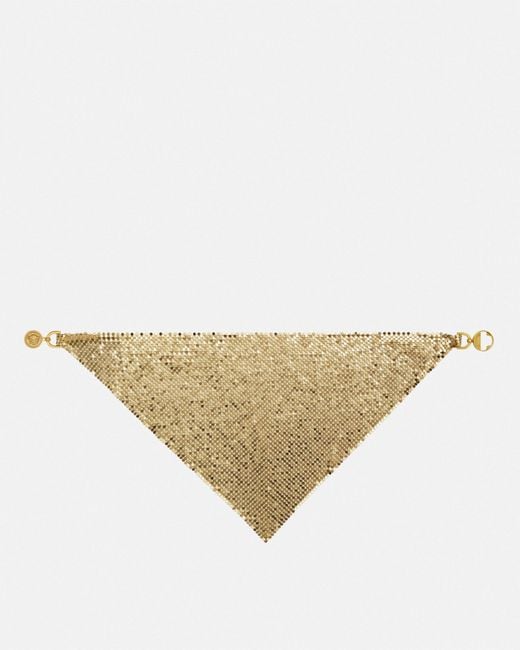 Versace Natural Metal Mesh Bandana Necklace