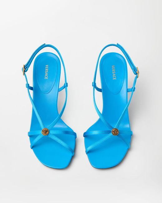 Versace Blue Valentina Satin Sandals 80 Mm for men