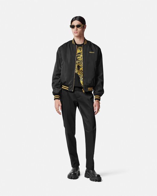Versace Black Year Of The Dragon Bomber Jacket for men