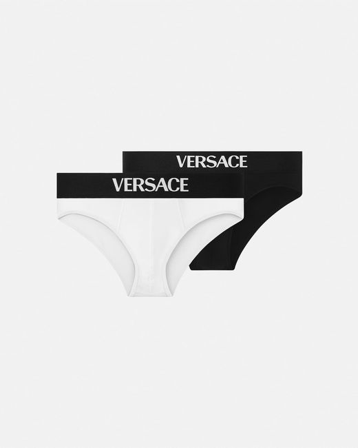 Versace Black Cotton-Jersey Briefs 2-Pack for men