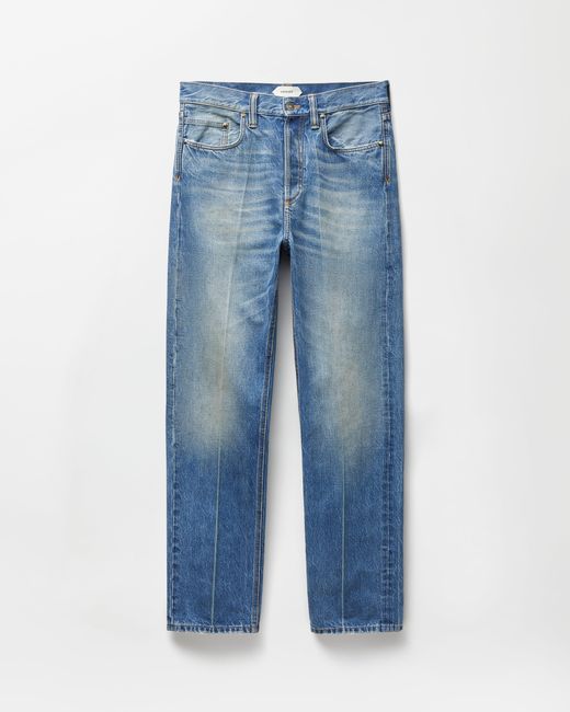 Versace Blue Distressed Straight Jeans for men