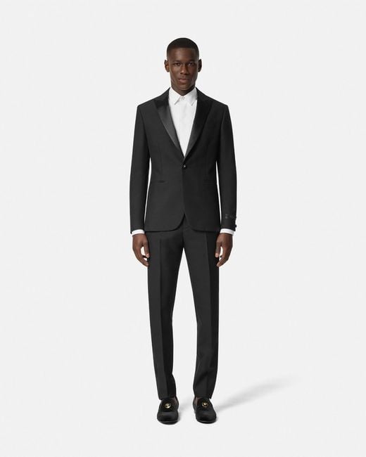 Versace Black Mohair-blend Single-breasted Blazer for men