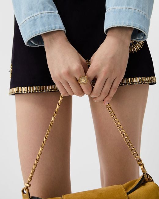 Versace Metallic Medusa Crystal Ring