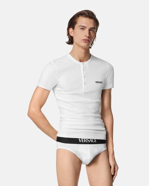 Versace White Cotton-Jersey Briefs for men