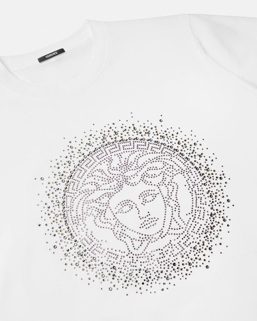 Versace White T-Shirt With Crystals