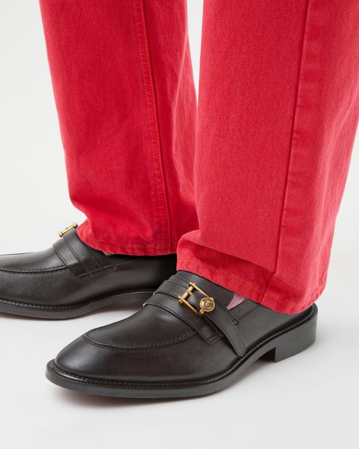 Versace White Primo Leather Loafers for men