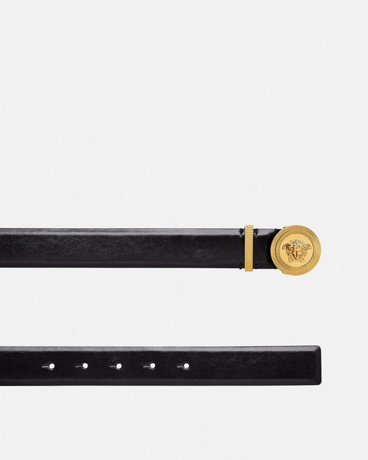 Versace White Medusa Biggie Leather Belt