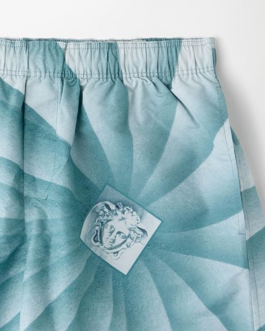 Versace Blue Printed Boardshorts for men