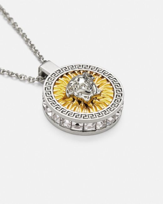 Versace White Crystal Icon Necklace for men