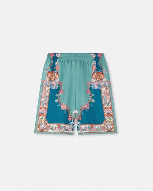 Versace Shorts Mit Coral Theater-Print in Blue für Herren