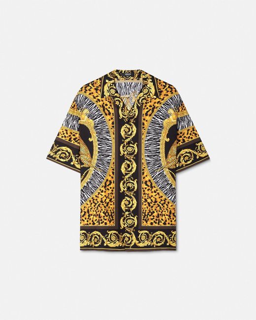 Versace Yellow Short Sleeve Shirts for men