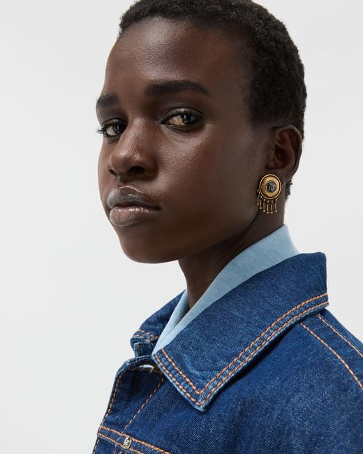 Versace Metallic Scudo Earrings