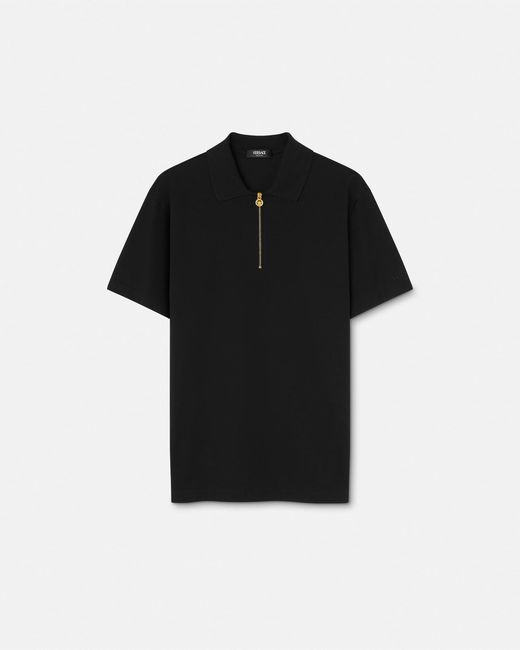 Versace Black Medusa Polo Zippé for men