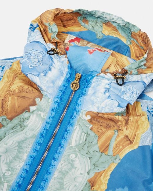 Versace Blue Printed Windbreaker for men