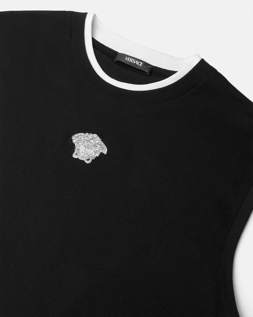 Versace Black Medusa-Embroidered Tank Top for men