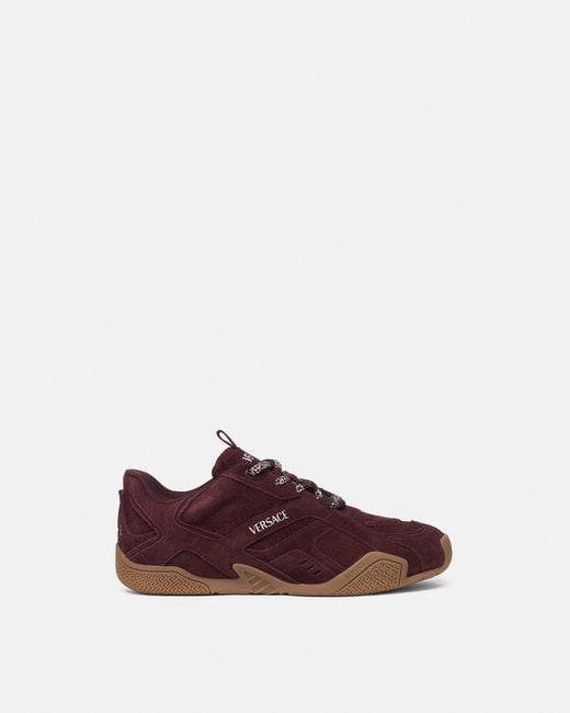 Versace Brown Galaxia Suede Sneakers