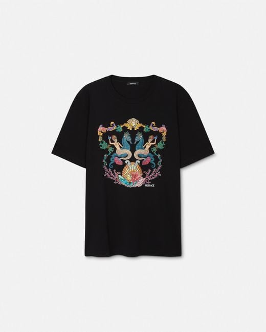 Versace Black Coral Theatre T-Shirt for men