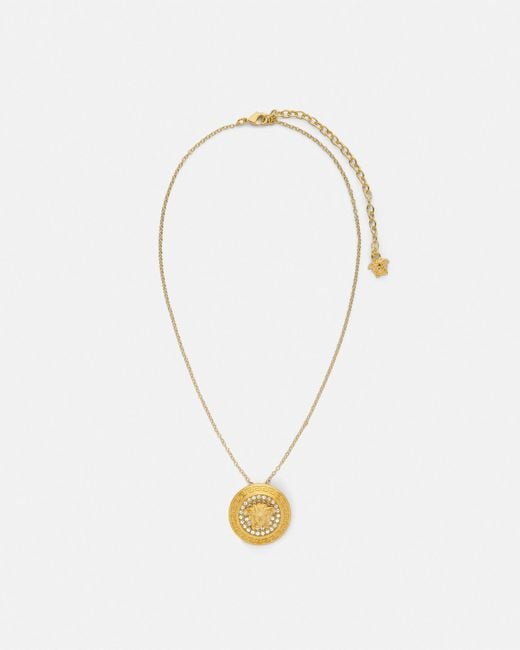 Versace White La Medusa Crystal Necklace