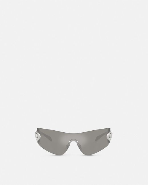 Occhiali Da Sole Avvolgenti Eclipse di Versace in White da Uomo