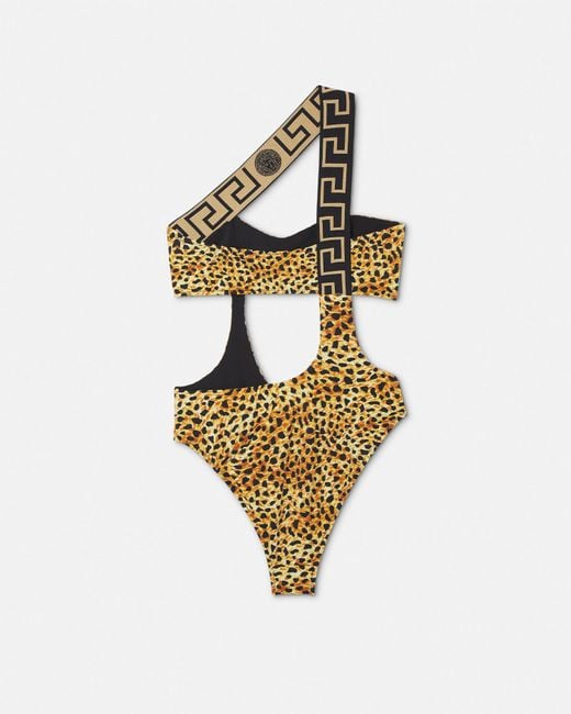 Maillot De Bain Une-Pièce Cheetah Versace en coloris Metallic
