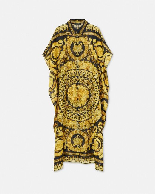Versace Metallic Barocco Cover-up Shirt Dress