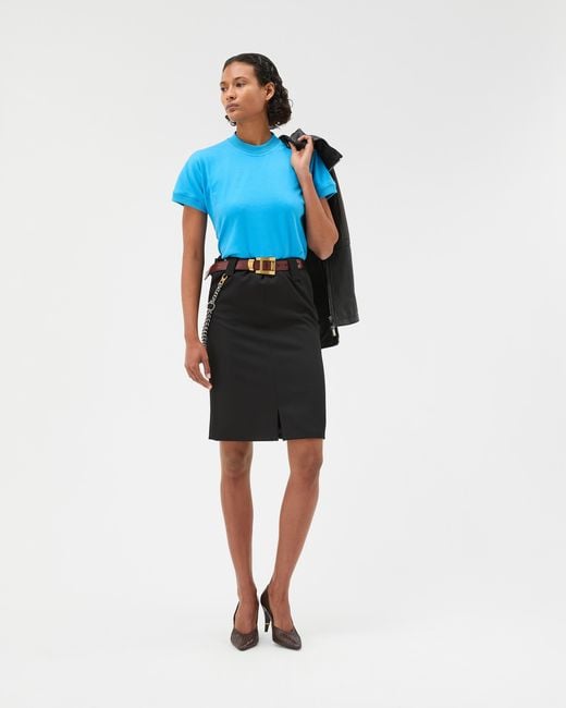 Versace Black Wool Pencil Skirt