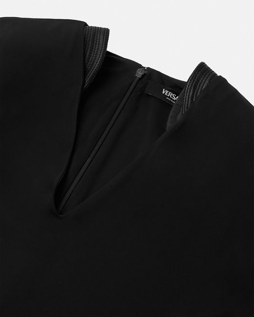 Robe Mi-Longue En Jersey Crêpe Stretch Versace en coloris Black