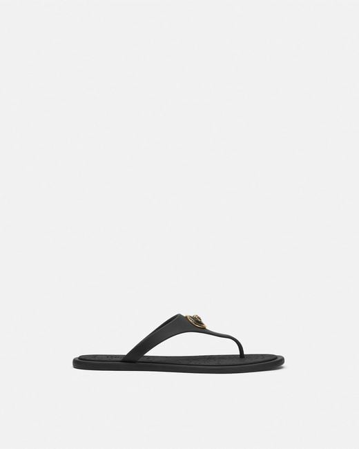 Versace White Alia Rubber Flat Sandals