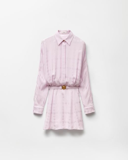 Versace Pink Jacquard Silk Crêpe Satin Mini Dress
