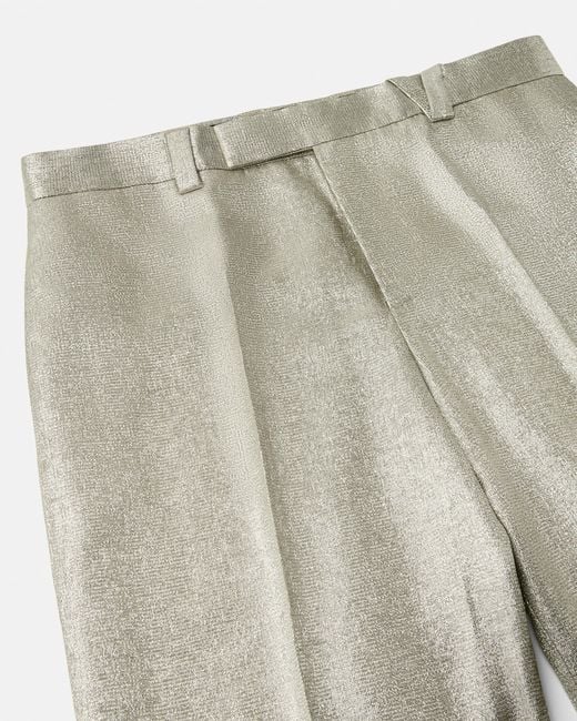 Versace White Viscose-Lurex Formal Pants for men