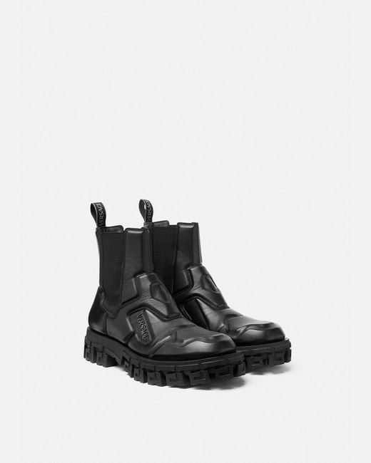 Versace Greca Portico Boots in Black for Men Lyst