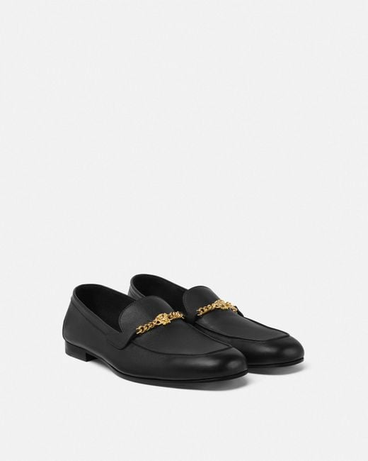 Versace White Medusa Leather Slippers for men
